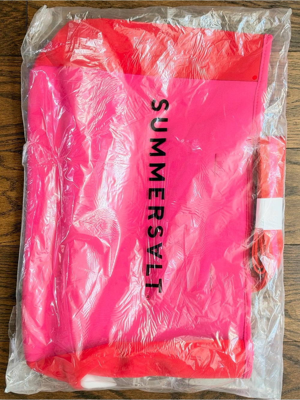 summersalt Hot Pink Tote with Red Trim
